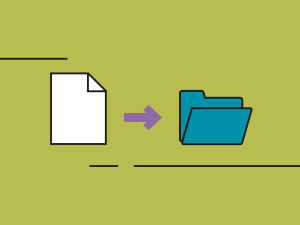 Scannen_Icon eines Papierdokumentes in einen digitalen Ordner